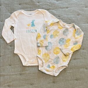 Carter's Easter Baby Bodysuits - Cream, Yellow, Blue 18M